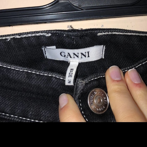 Ganni black mini denim skirt - Picture 7 of 9